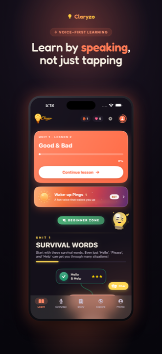 Voice-first lessons